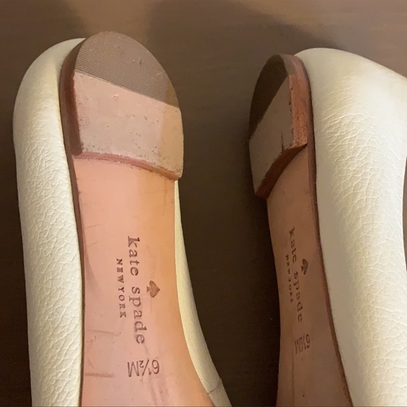 Kate Spade White and Silver Toned Leather Flats - Women’s Size 6.5 - Picture 7 of 9